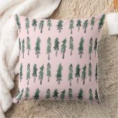 Pine Trees Forest Waterverf Pattern Kussen (Deken)
