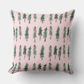 Pine Trees Forest Waterverf Pattern Kussen (Voorkant)