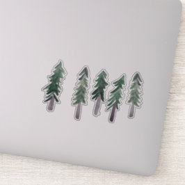 Pine Trees Forest Waterverf Sticker