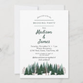 Pine Trees Forest | Weddenschap | Uitnodiging (Voorkant)