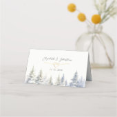Pine Trees Forest Wedding Place Card Plaatskaartje (Achterkant)