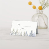 Pine Trees Forest Wedding Place Card Plaatskaartje (Voorkant)