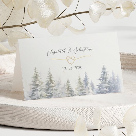 Pine Trees Forest Wedding Place Card Plaatskaartje