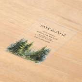 Pine Trees Forest Wedding Save the Date Acryl Uitnodigingen (Laagn)