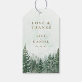 Pine Trees Forest Woodland Wedding Cadeaulabel (Achterkant)