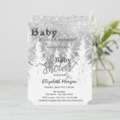 Pine Trees Het is koud buiten Baby shower Kaart (Staand voorkant)