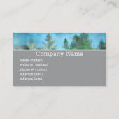 pine trees in fog nature landscape misty green visitekaartje (Achterkant)