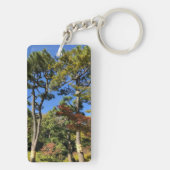 Pine Trees in het najaar van de hemel Sleutelhanger (achterkant)