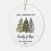 Pine Trees Kerstmis als een familie van drie Keramisch Ornament (Links)