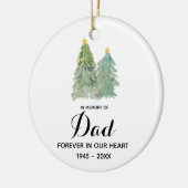 Pine Trees Kerstmis ter nagedachtenis van pa Keramisch Ornament (Links)