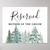 Pine Trees Lantaarn Botanisch Voorbehouden Teken Poster (Voorkant)