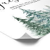 Pine Trees Lantaarn Botanische bruiloft gastenboek Poster (Hoek)