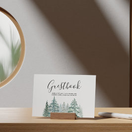 Pine Trees Lantaarn Botanische bruiloft gastenboek Poster