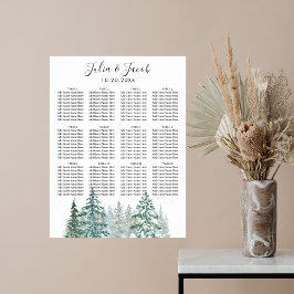 Pine Trees Lantaarn Botanische Zitting Grafiek Poster