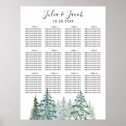 Pine Trees Lantaarn Botanische Zitting Grafiek Poster (Voorkant)