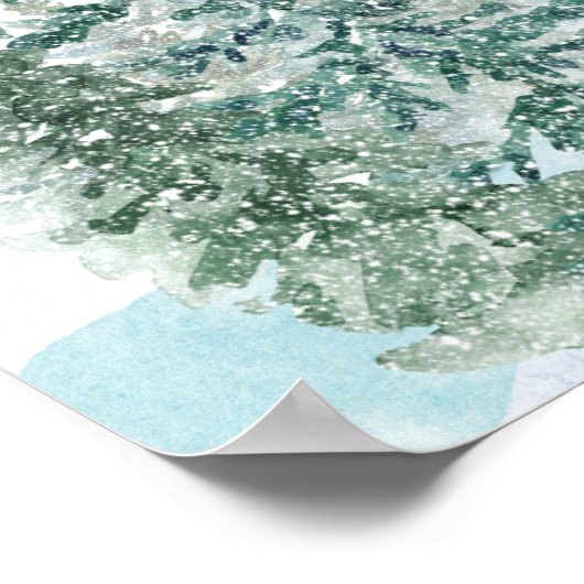 Pine Trees Lantern Botanische bruiloft Unplugged Poster (Hoek)