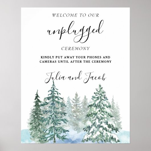 Pine Trees Lantern Botanische bruiloft Unplugged Poster (Voorkant)