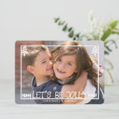 Pine Trees Laten we Jolly Holiday Foto Kaart zijn (Staand voorkant)