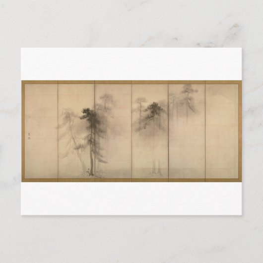 Pine Trees links scherm van Hasegawa Tohaku Briefkaart (Voorkant)