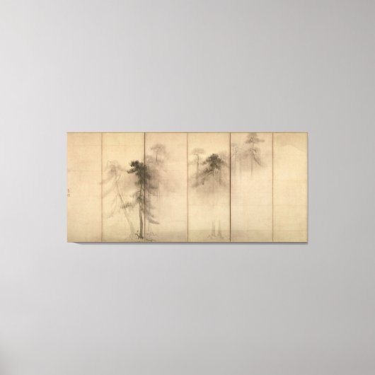 Pine Trees links scherm van Hasegawa Tohaku Canvas Afdruk (Voorkant)