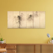 Pine Trees links scherm van Hasegawa Tohaku Canvas Afdruk (Insitu (Woonkamer))