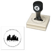 Pine Trees Logo Bedrijfsnaam & Adres Rubberstempel (Gestempeld)