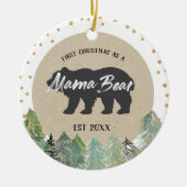 Pine Trees Mama Beer Rustic kerstversiering Keramisch Ornament (Voorkant)