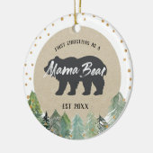 Pine Trees Mama Beer Rustic kerstversiering Keramisch Ornament (Links)