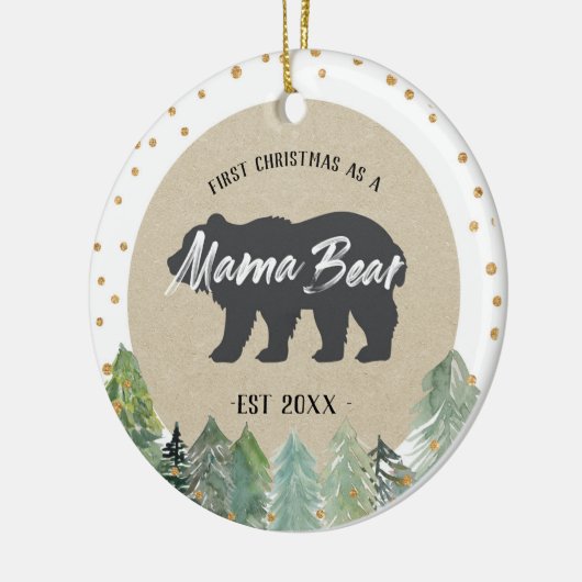 Pine Trees Mama Beer Rustic kerstversiering Keramisch Ornament (Links)