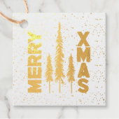 Pine Trees Merry Xmas One Foto Bedankjes Labels (Voorkant)