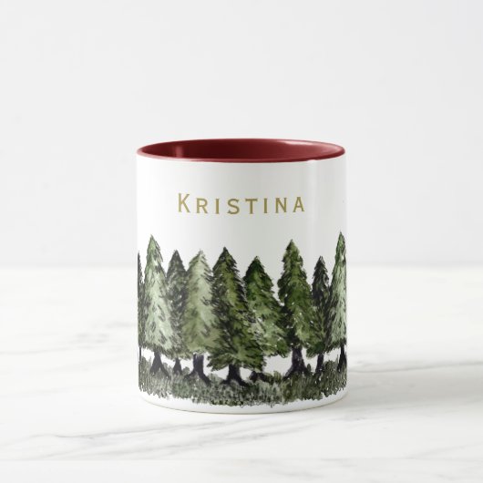 Pine Trees met naam Mok (Midden)