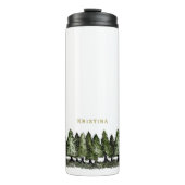 Pine Trees met naam Thermosbeker (Voorkant)