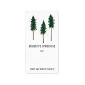 Pine Trees Minimalist CUSTOM Holiday TO FROM Gift Etiket (Voorkant)