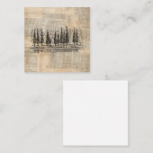  Pine Trees Natuur Scene Newsprint Art Notitiekaartje (Voorkant / Achterkant)