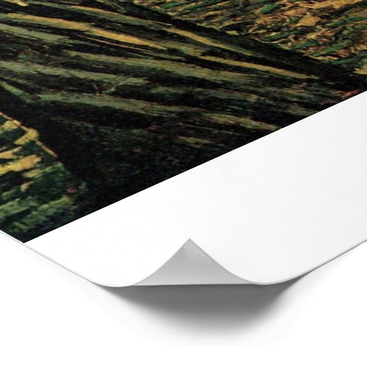 Pine Trees op zonsondergang door Vincent van Gogh Poster (Hoek)