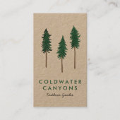 Pine Trees Outdoorsy Camp Adventure Guides KRAFT Visitekaartje (Voorkant)
