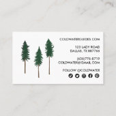 Pine Trees Outdoorsy Camp Hike Adventure Guides Visitekaartje (Achterkant)