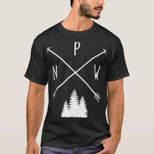 Pine Trees Pacific Northwest PNW met Arrows _1  T-shirt (Voorkant)