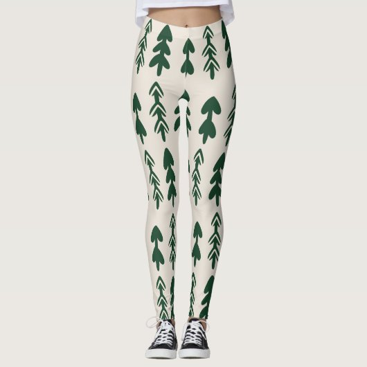 Pine Trees Pattern Women's Fashion Leggings (Voorkant)