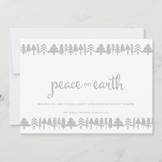 Pine Trees Peace on Earth Corporate Kaart (Voorkant)