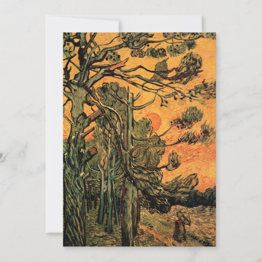 Pine Trees Red Sky stelt Sun in door Vincent van G (Voorkant)