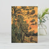 Pine Trees Red Sky stelt Sun in door Vincent van G (Staand voorkant)