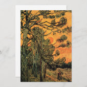 Pine Trees Red Sky stelt Sun in door Vincent van G (Voorkant / Achterkant)