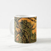 Pine Trees Red Sky stelt Sun in door Vincent van G Koffiemok (Voorkant links)