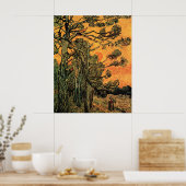 Pine Trees Red Sky stelt Sun in door Vincent van G Poster (Keuken)