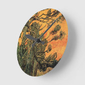 Pine Trees Red Sky stelt Sun in door Vincent van G Ronde Klok (Hoek)
