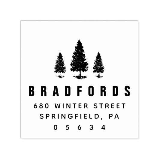 Pine Trees Return-adres Zelfinktende Stempel (Design)