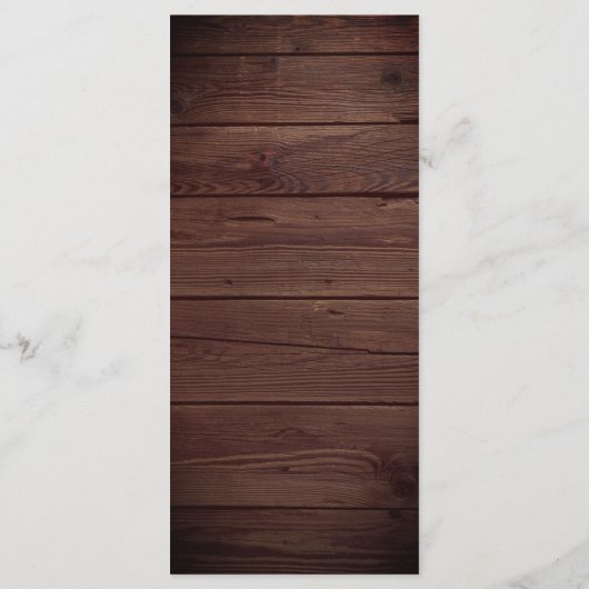 Pine Trees Rustic Wood Winter Weddenschap Menu (Achterkant)