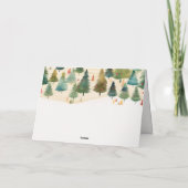 Pine Trees Rustic Woodlands Christmas Kaart (Achterkant)