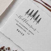 Pine Trees & Script Achternaam Retouradres Rubberstempel